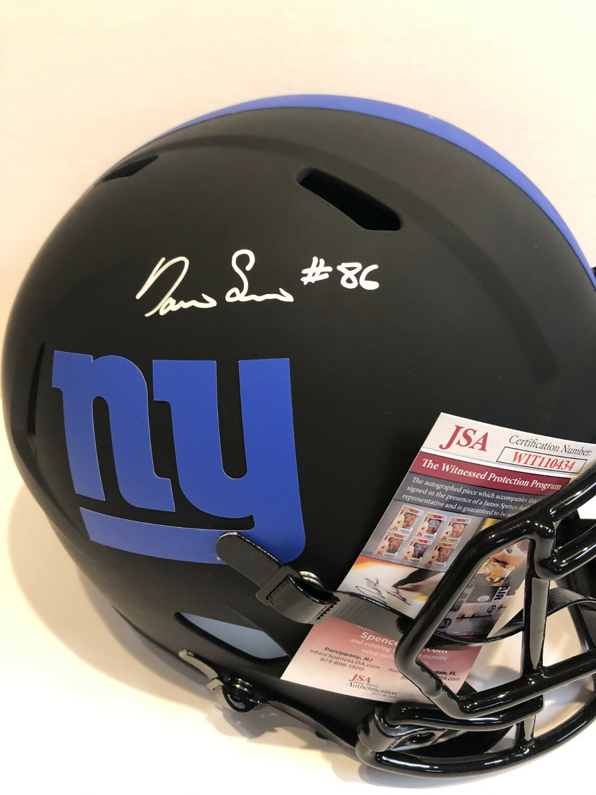 Darius Slayton Signed N.Y. Giants Full Size Speed Eclipse Replica Helmet Jsa Coa
