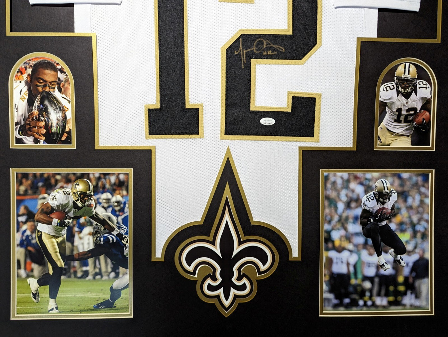 Framed New Orleans Saints Marques Colston Autographed Signed Jersey Jsa Coa