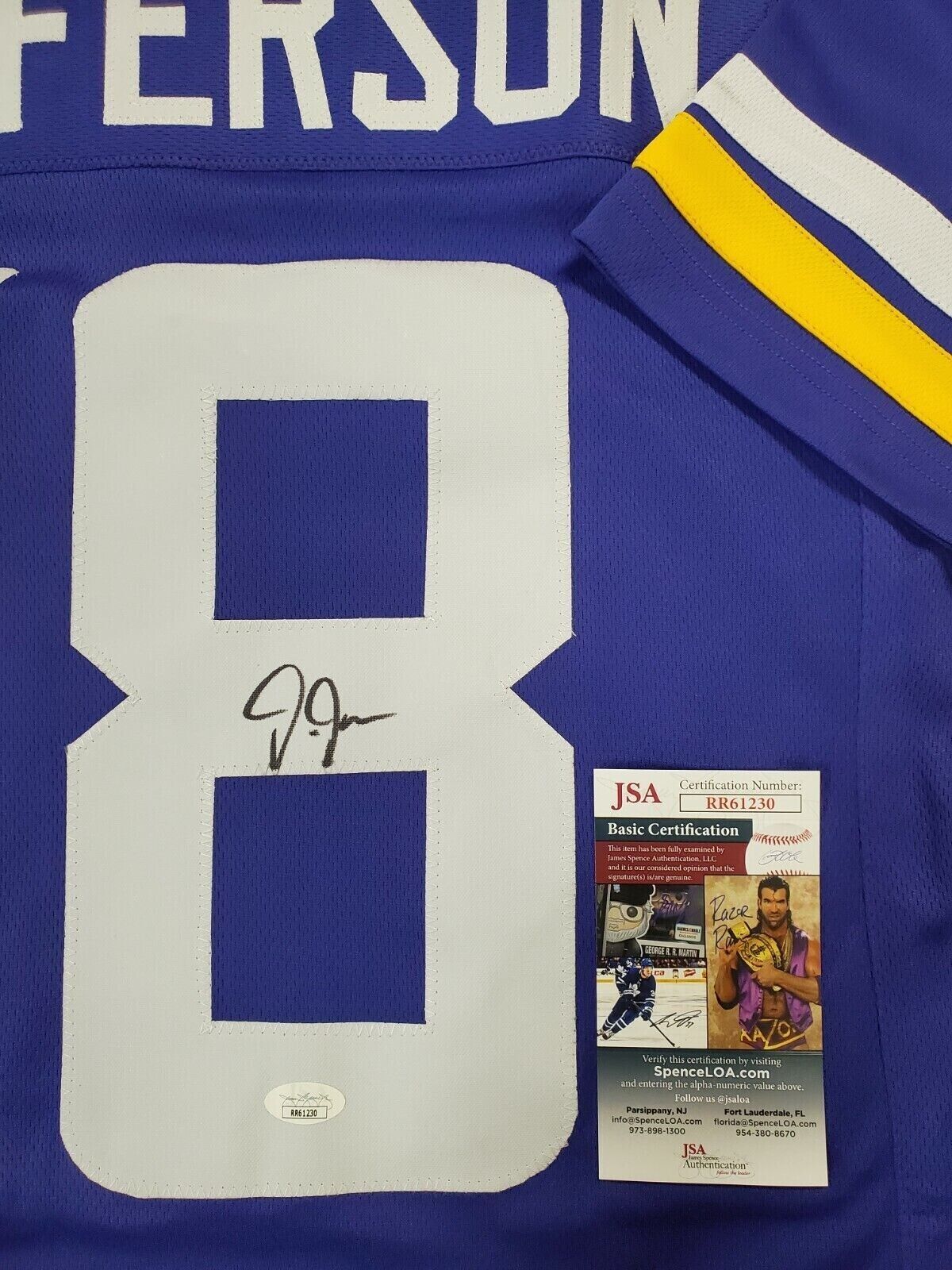 MVP Authentics Minnesota Vikings Justin Jefferson Autographed Signed Jersey Jsa Coa 157.50 sports jersey framing , jersey framing
