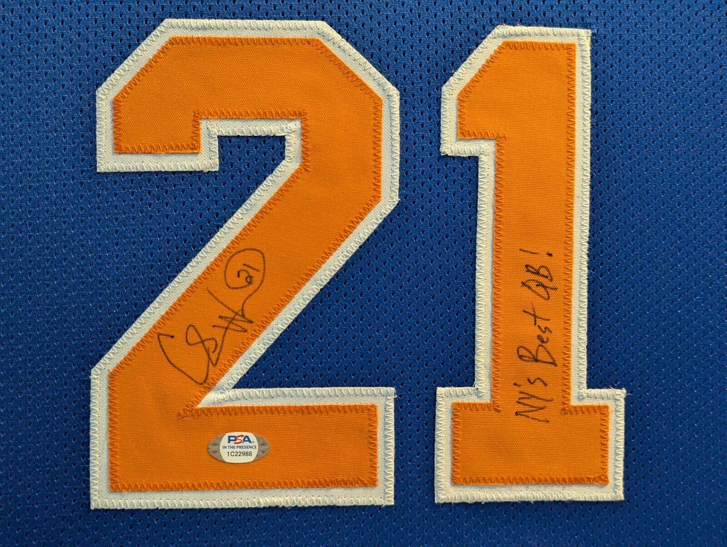 Framed New York Knicks Charlie Ward Jr Autographed Inscribed Jersey Psa Coa