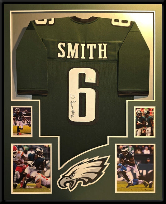 Framed Philadelphia Eagles Devonta Smith Autographed Signed Jersey Jsa Coa