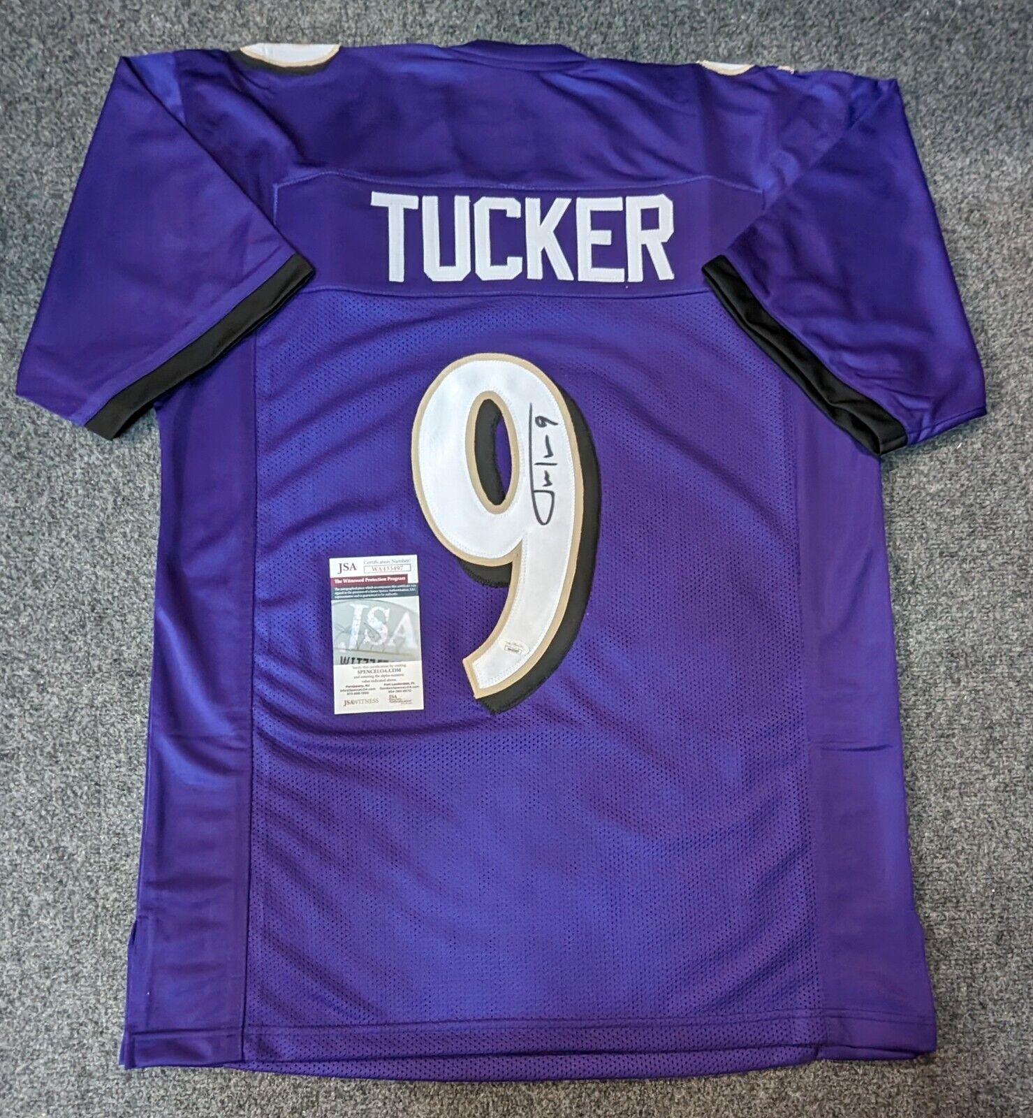 MVP Authentics Baltimore Ravens Justin Tucker Autographed Signed Jersey Jsa Coa 90 sports jersey framing , jersey framing