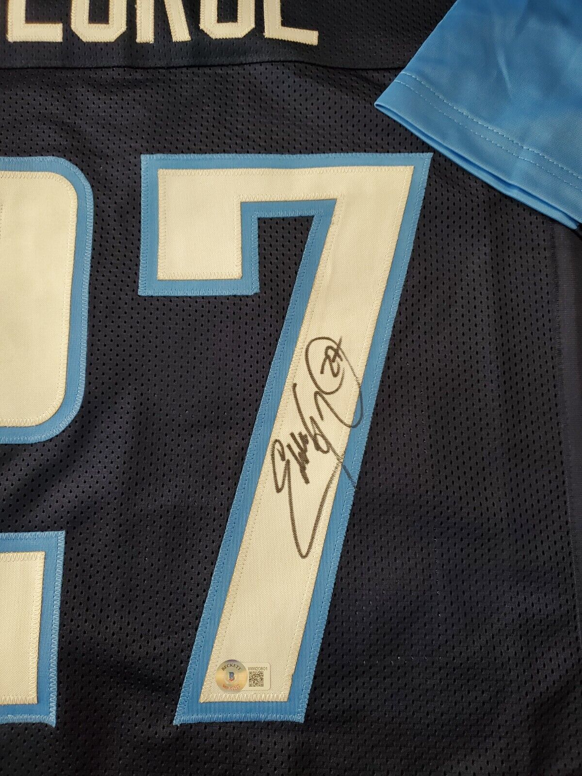 MVP Authentics Tennessee Titans Eddie George Autographed Signed Jersey Beckett Holo 171 sports jersey framing , jersey framing