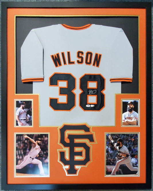 MVP Authentics Framed San Francisco Giants Brian Wilson Autographed Signed Jersey Psn/Dna Coa 900 sports jersey framing , jersey framing