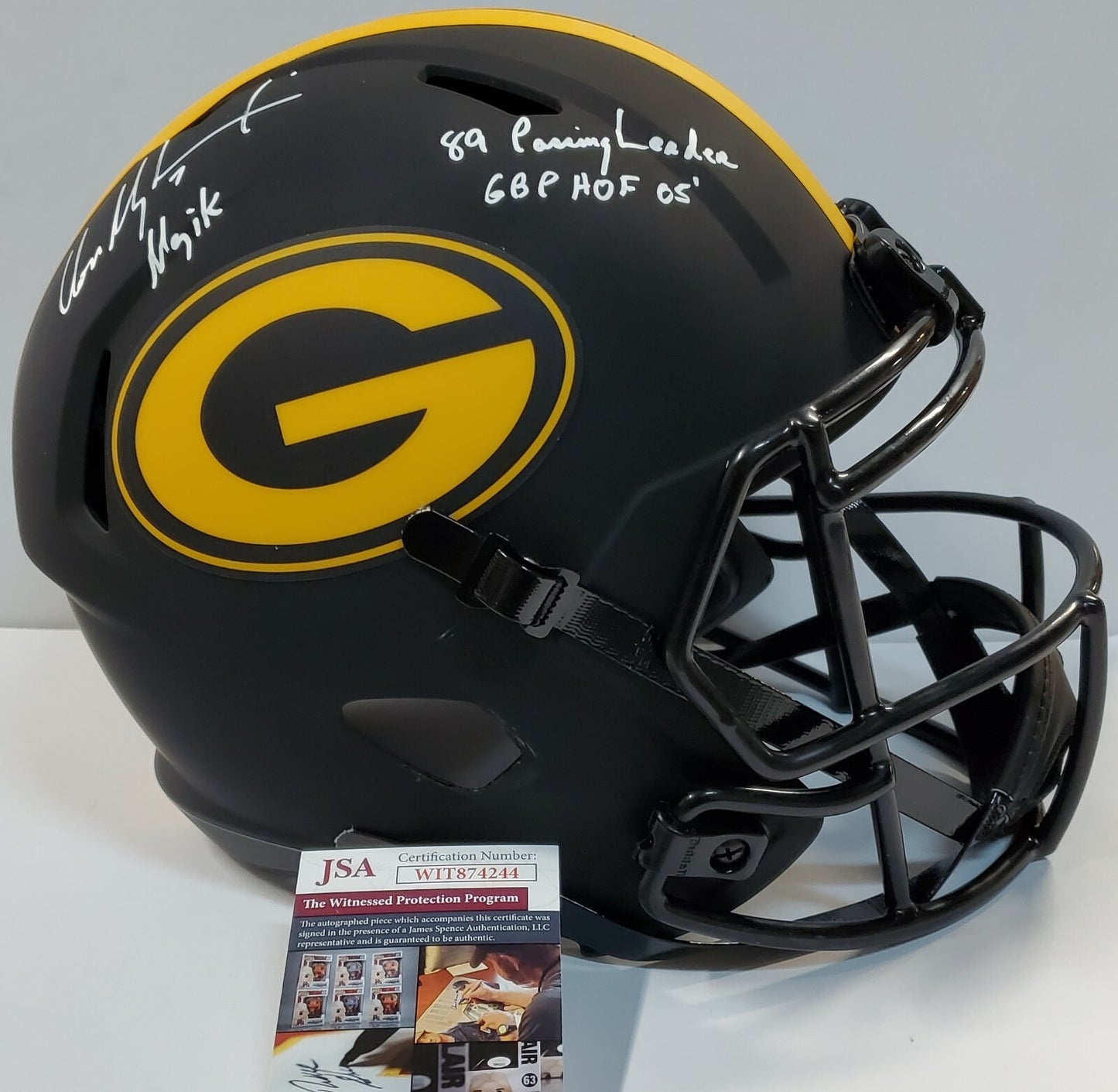 Green Bay Packers Don Majkowski Signed Full Size Eclipse Rep Helmet Jsa Coa