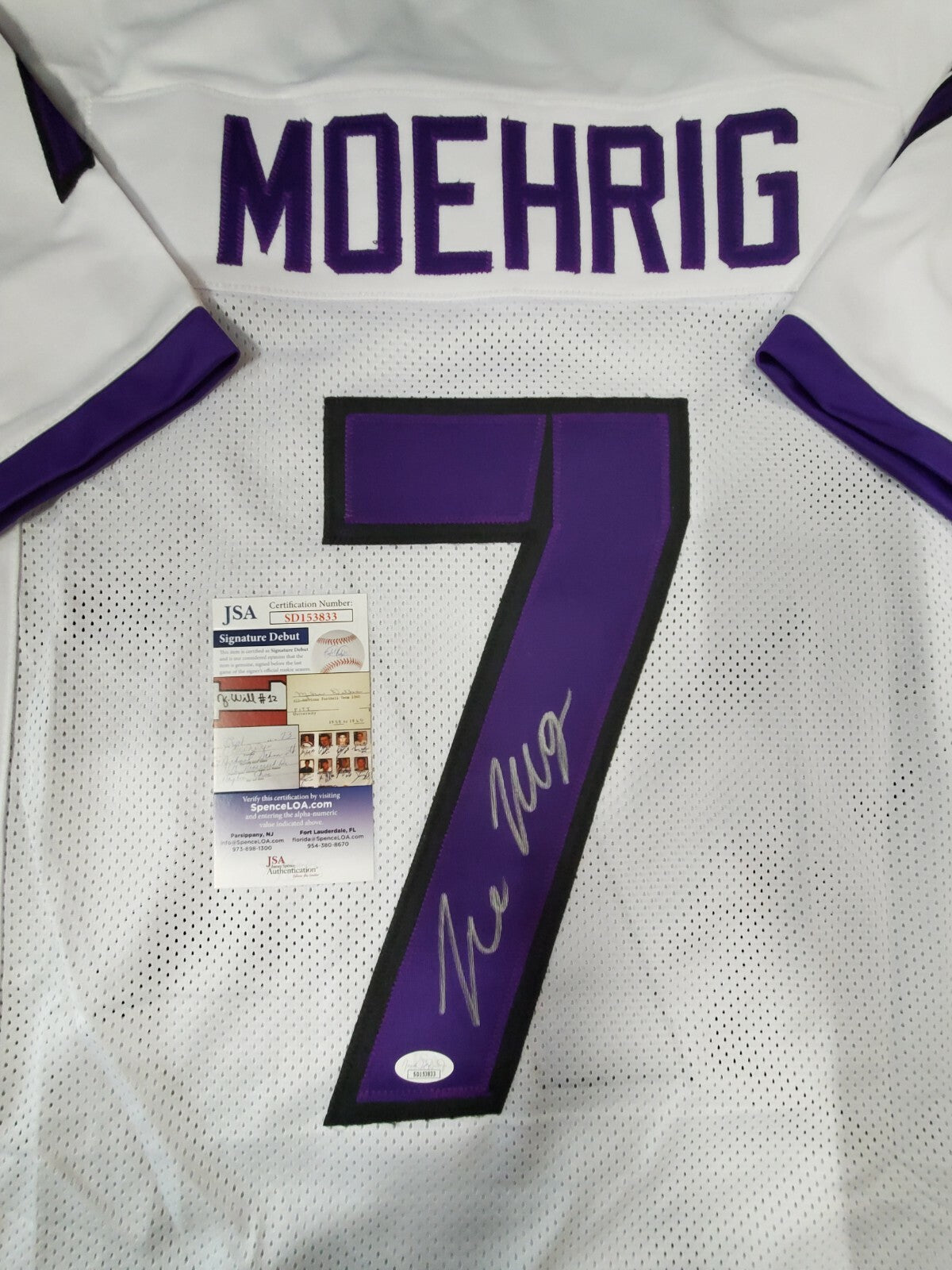 Tcu Horned Frogs Tre'von Moehrig Autographed Signed Jersey Jsa Coa