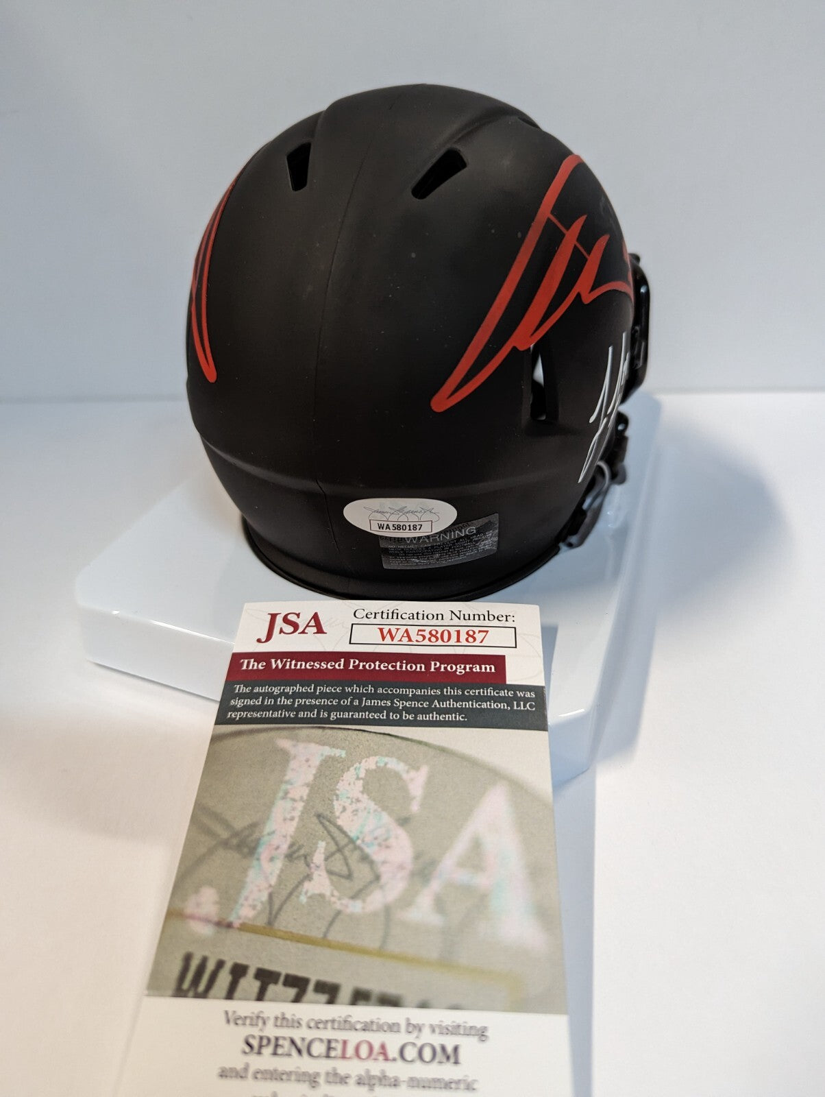New England Patriots Jonathan Jones Autographed Signed Eclipse Mini Helmet Jsa