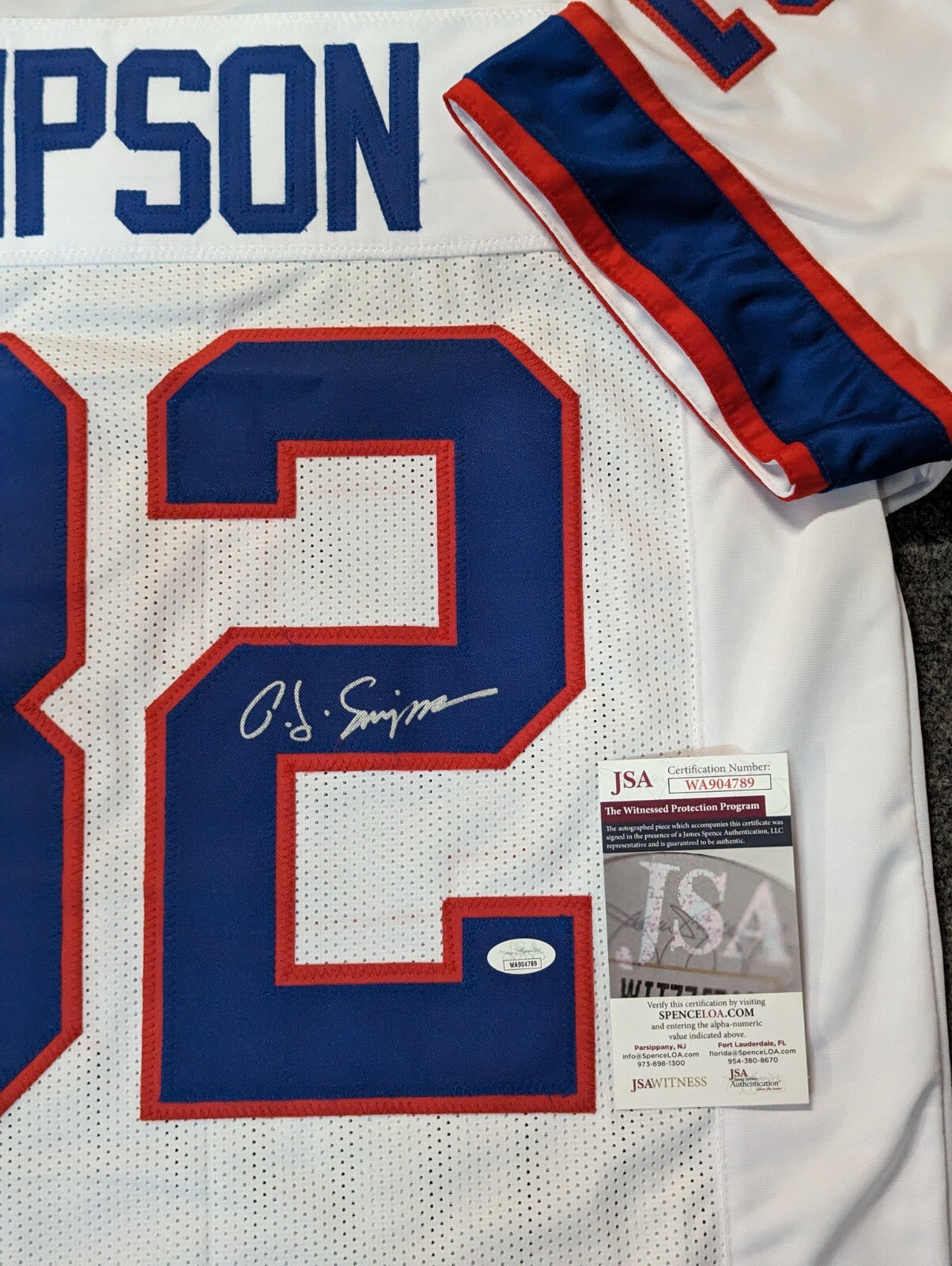 Buffalo Bills Oj Simpson Autographed Signed Jersey Jsa Coa