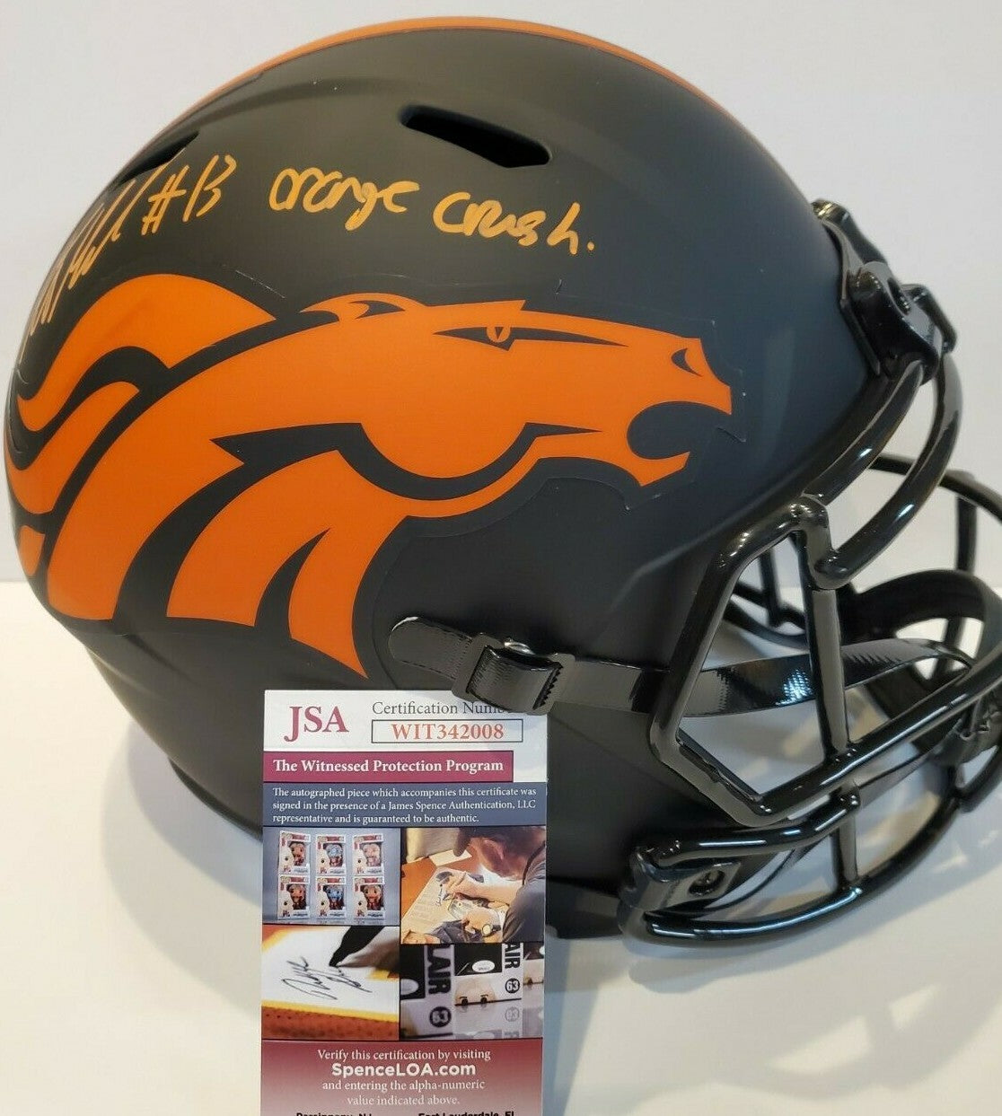Kj Hamler Signed Inscribed Denver Broncos Eclipse Replica Full Sz Helmet Jsa Coa