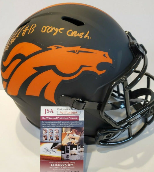 Kj Hamler Signed Inscribed Denver Broncos Eclipse Replica Full Sz Helmet Jsa Coa