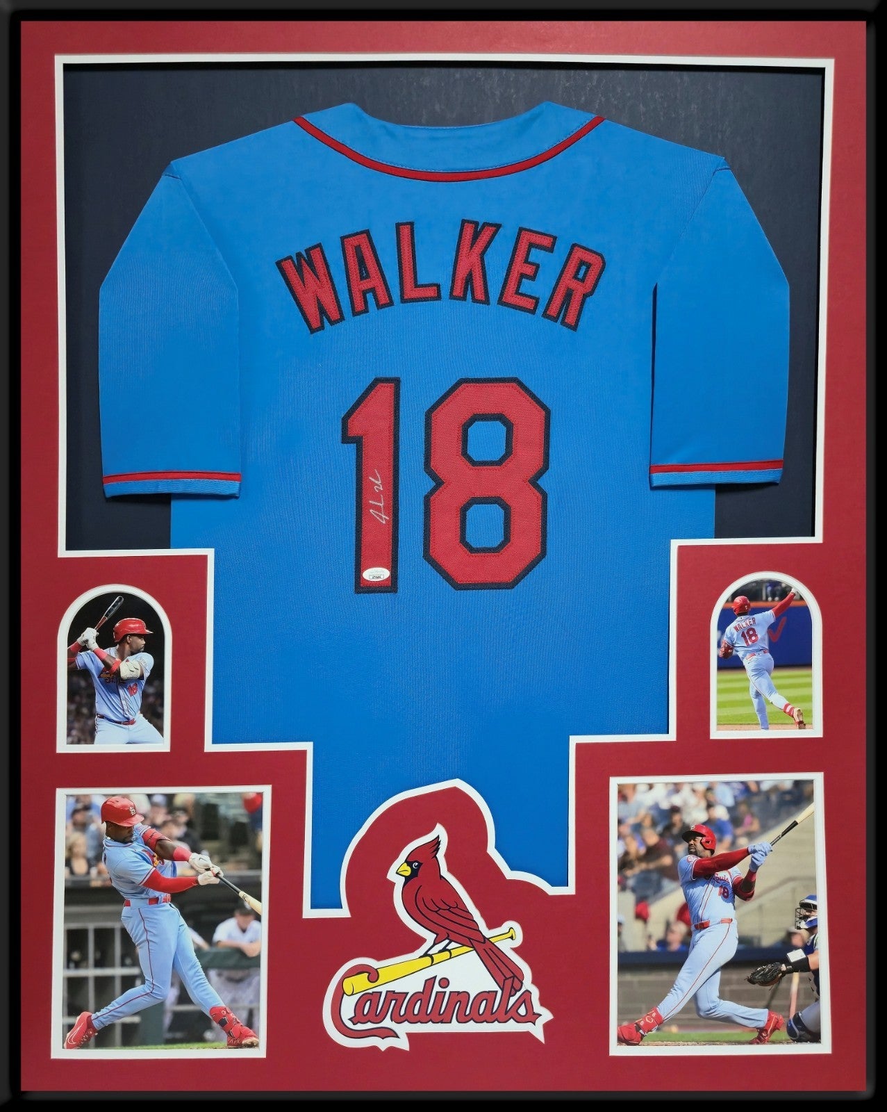 Framed St Louis Cardinals Jordan Walker Autographed Jersey Jsa Coa