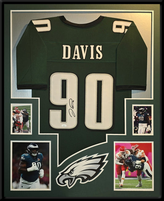 Framed Philadelphia Eagles Jordan Davis Autographed Signed Jersey Jsa Coa