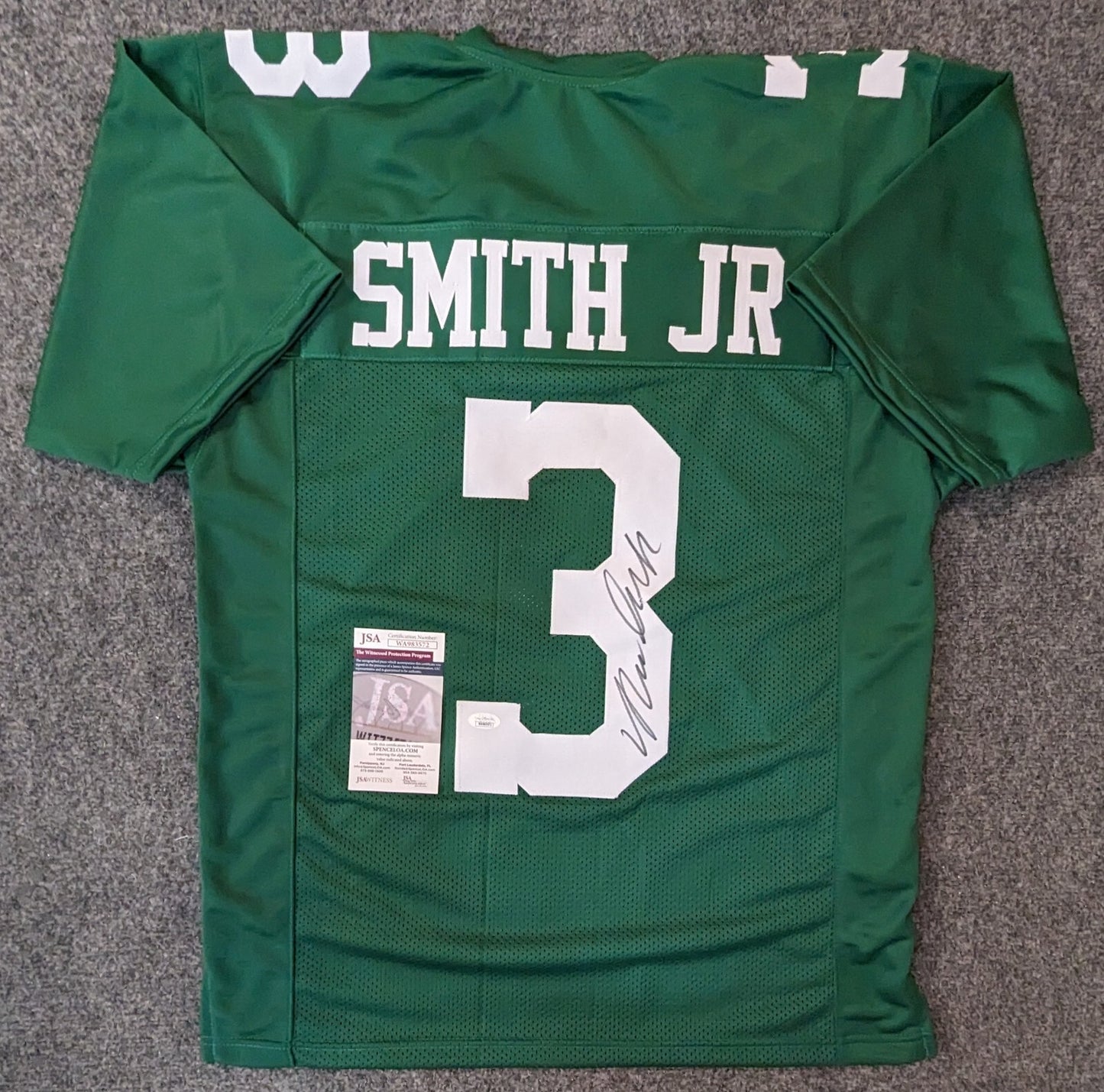 Philadelphia Eagles Nolan Smith Jr Autographed Signed Throwback Jersey Jsa Coa