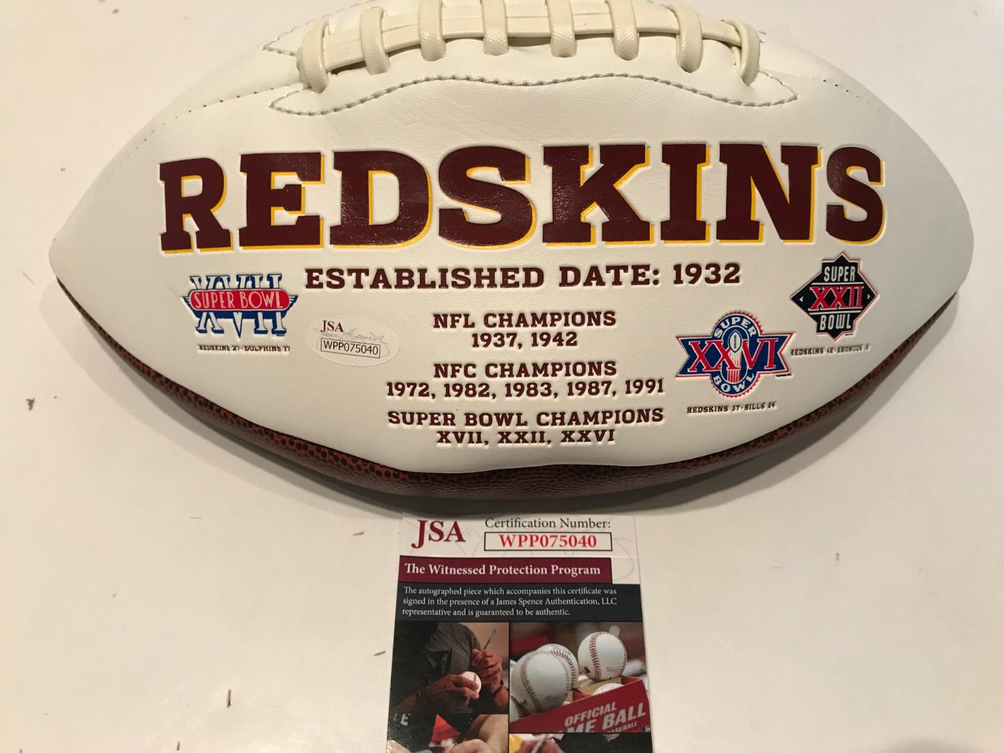 Washington Football Earnest Byner Autographed Signed Logo Football Jsa Coa