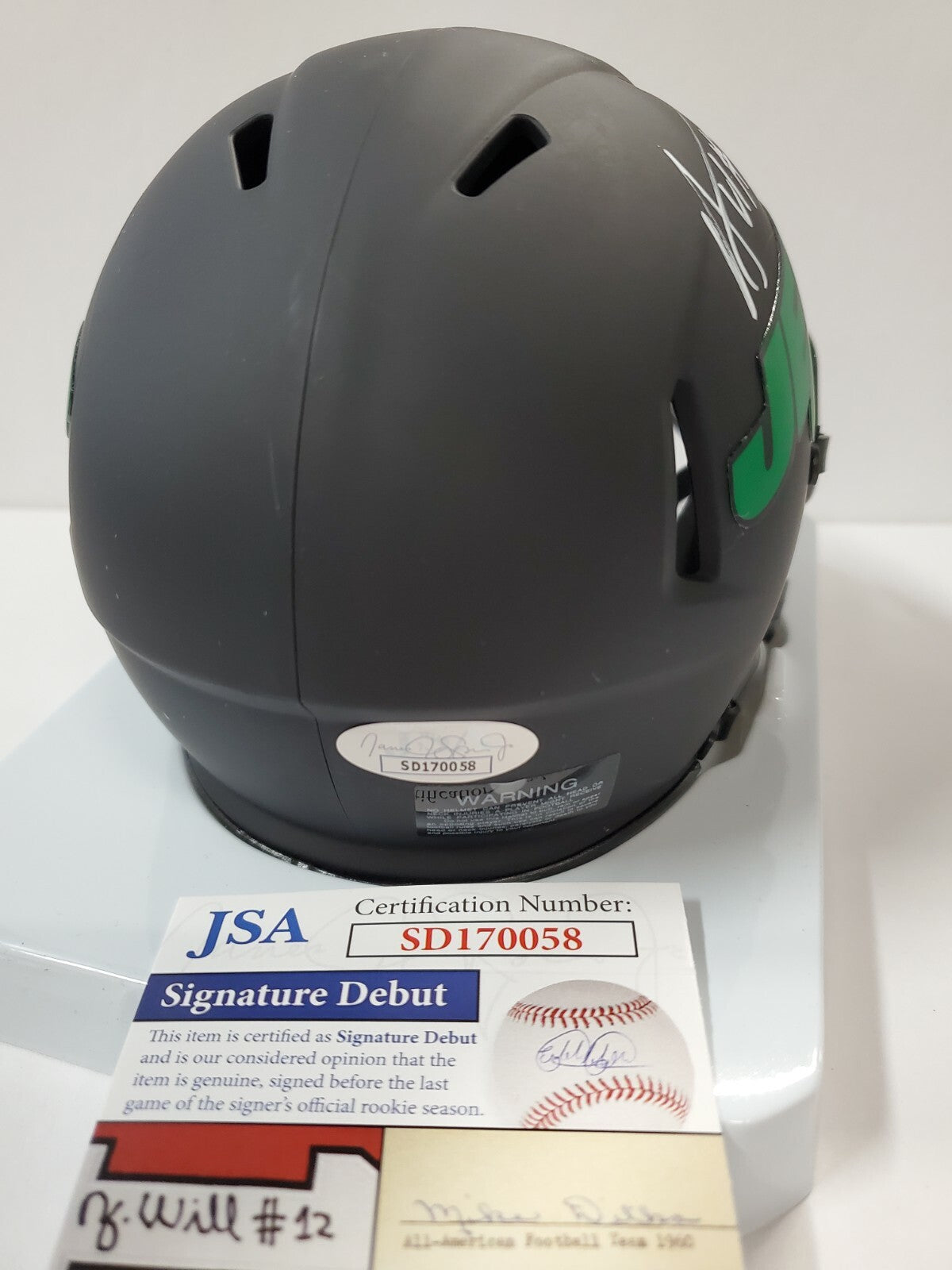 N.Y. Jets Alijah Vera-Tucker Autographed Signed Eclipse Mini Helmet Jsa Coa