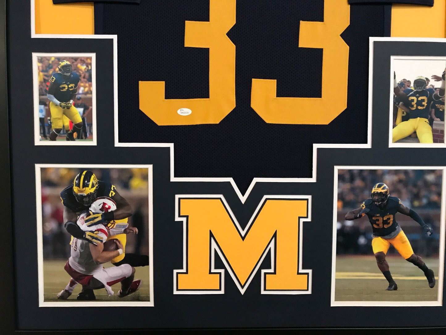 Framed Taco Charlton Autographed Signed Michigan Wolverines Jersey Jsa Coa