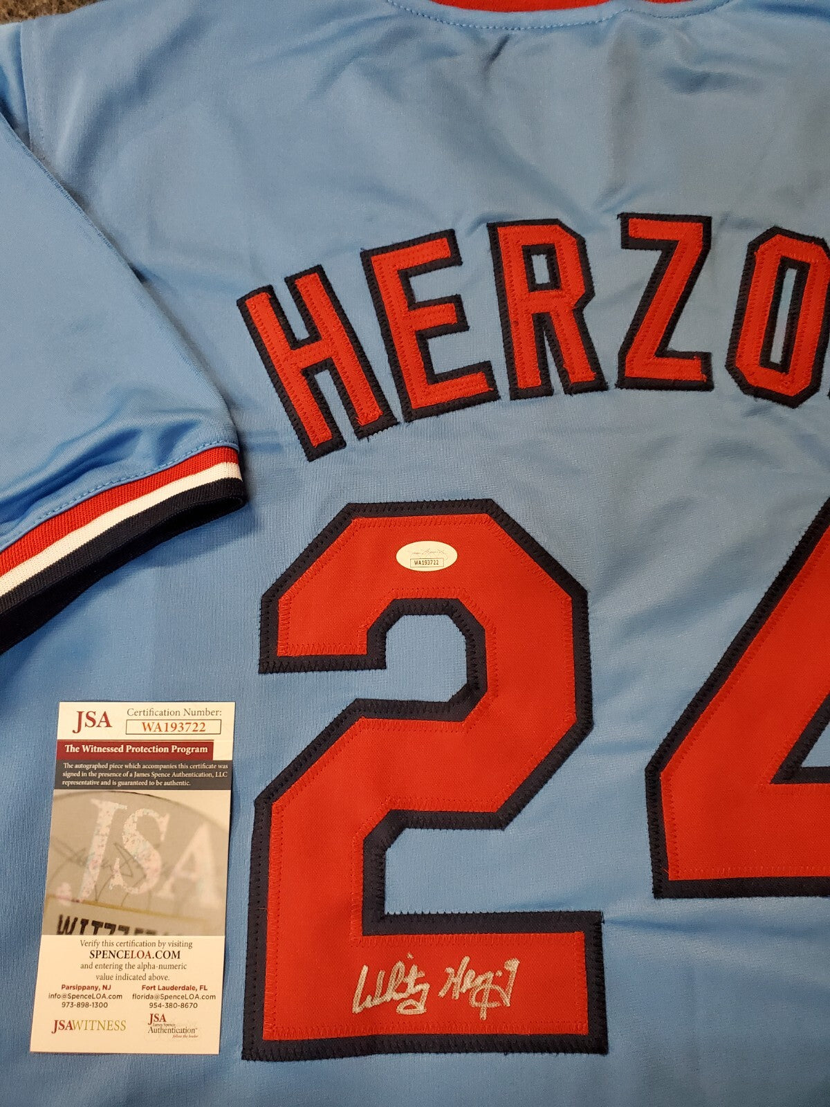 St Louis Cardinals Style Whitey Herzog Autographed Signed Custom Jersey Jsa Coa
