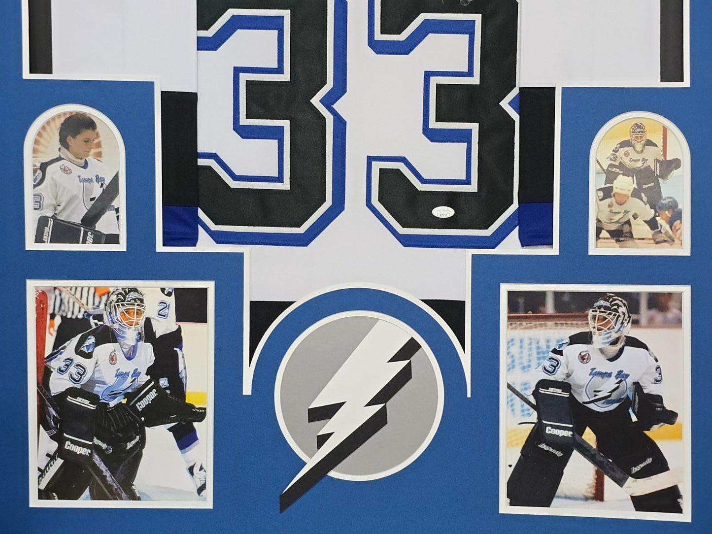 Framed Manon Rheaume Autographed Tampa Bay Lightning Jersey Jsa Coa