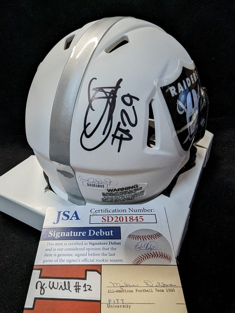 Las Vegas Raiders Chris Smith Autographed Signed Lunar Mini Helmet Jsa Coa Sil