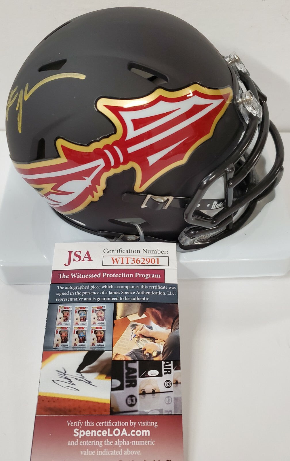 Dexter Jackson Autographed Signed Florida State Amp Alt Mini Helmet Jsa Coa