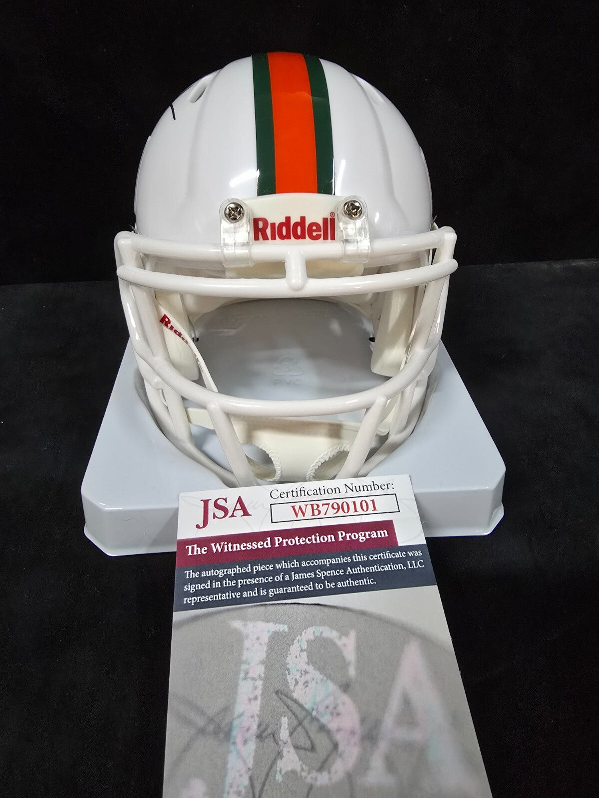Miami Hurricanes Frank Gore Autographed Signed Speed Mini Helmet Jsa Coa
