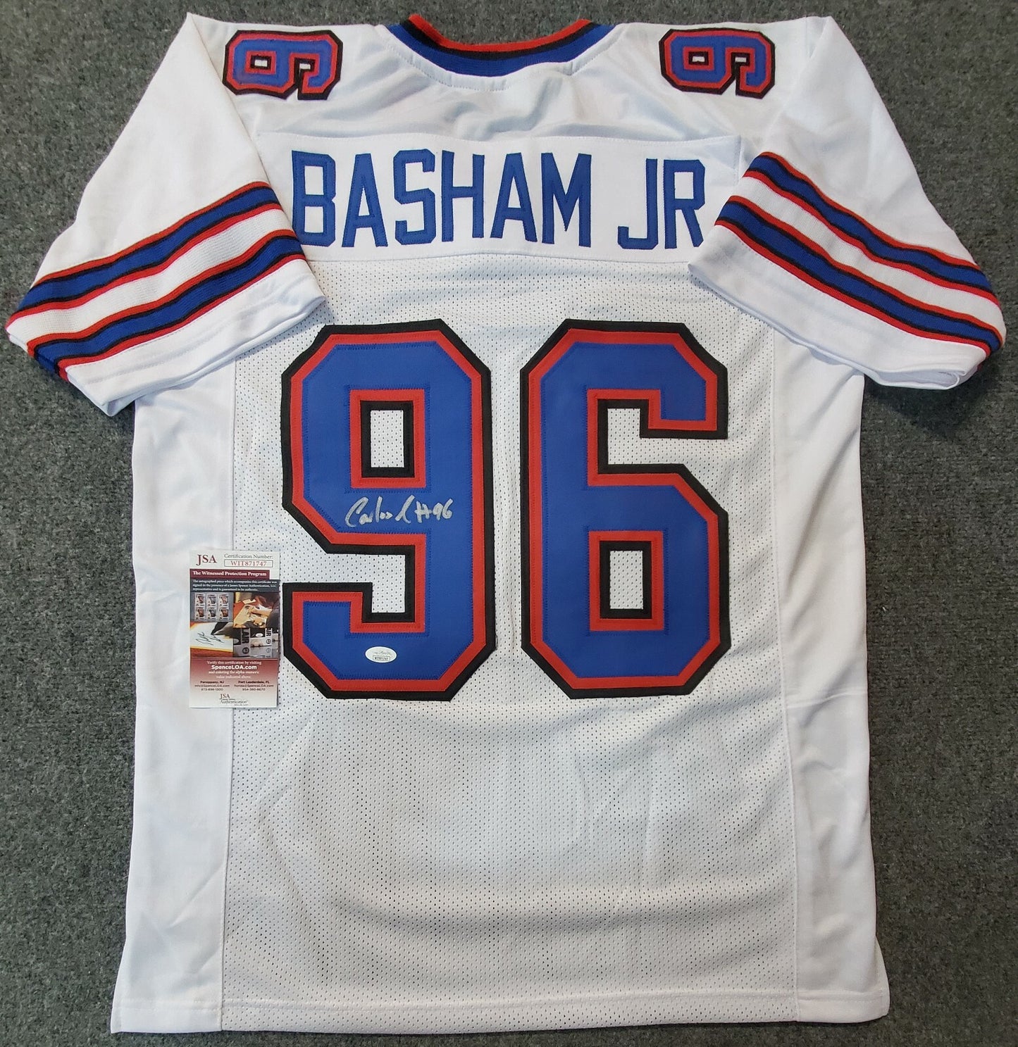 Buffalo Bills Carlos "Boogie" Basham Jr Autographed Signed Jersey Jsa Coa