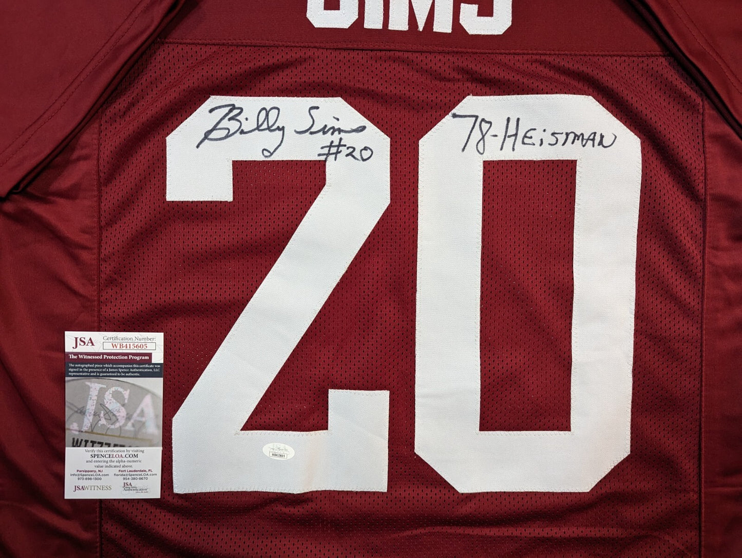 Oklahoma Sooners Billy Sims Autographed Signed Inscribed Jersey Jsa Coa