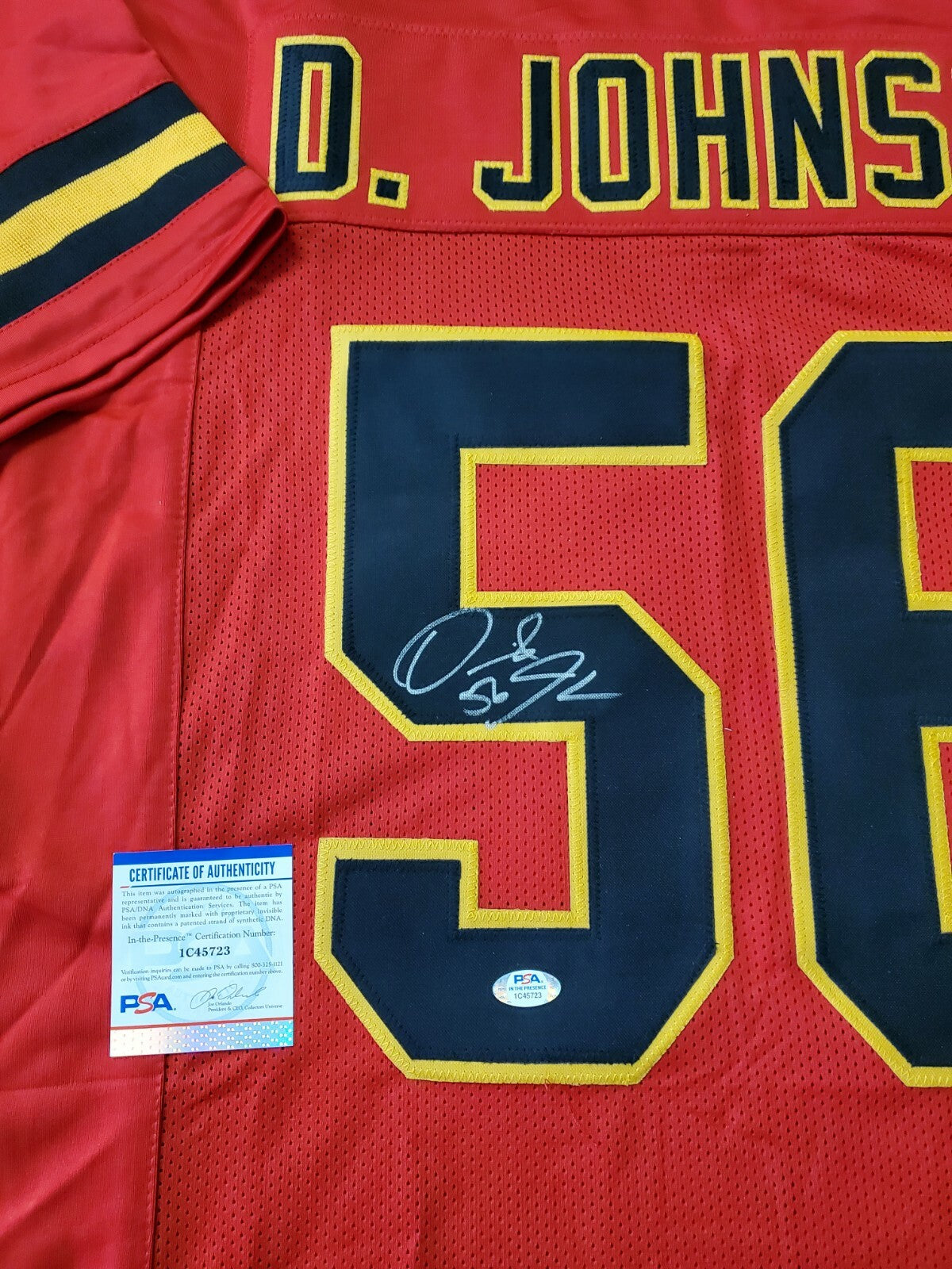 Kansas City Chiefs Derrick Johnson Autographed Signed Jersey Psa Coa