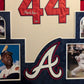 Suede Framed Atlanta Braves Hank Aaron Autographed Jersey Steiner Sports Holo