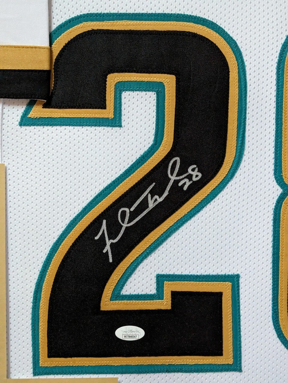Framed Jacksonville Jaguars Fred Taylor Autographed Signed Jersey Jsa Coa