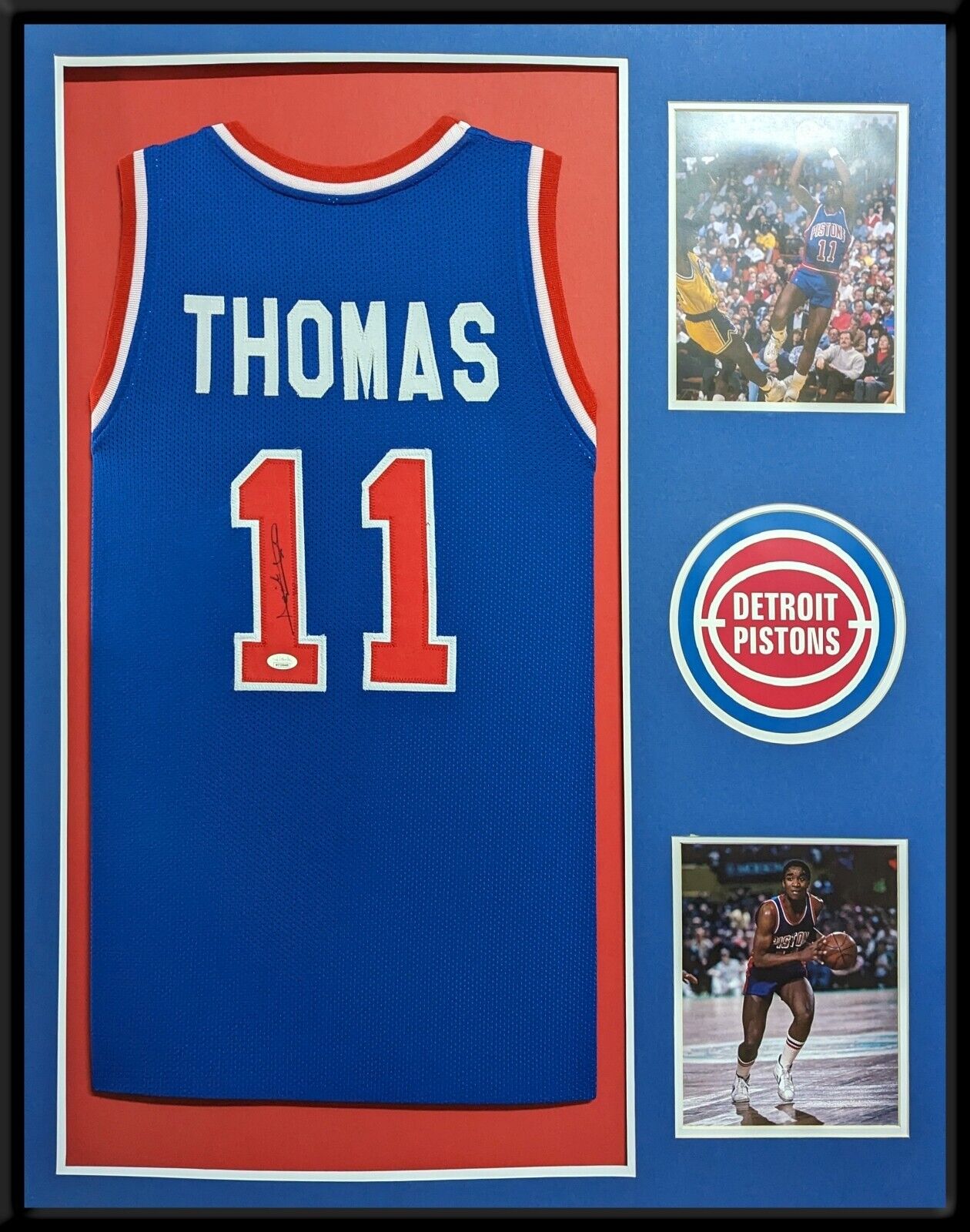 MVP Authentics Framed Detroit Pistons Isiah Thomas Autographed Signed Jersey Jsa Coa 607.50 sports jersey framing , jersey framing