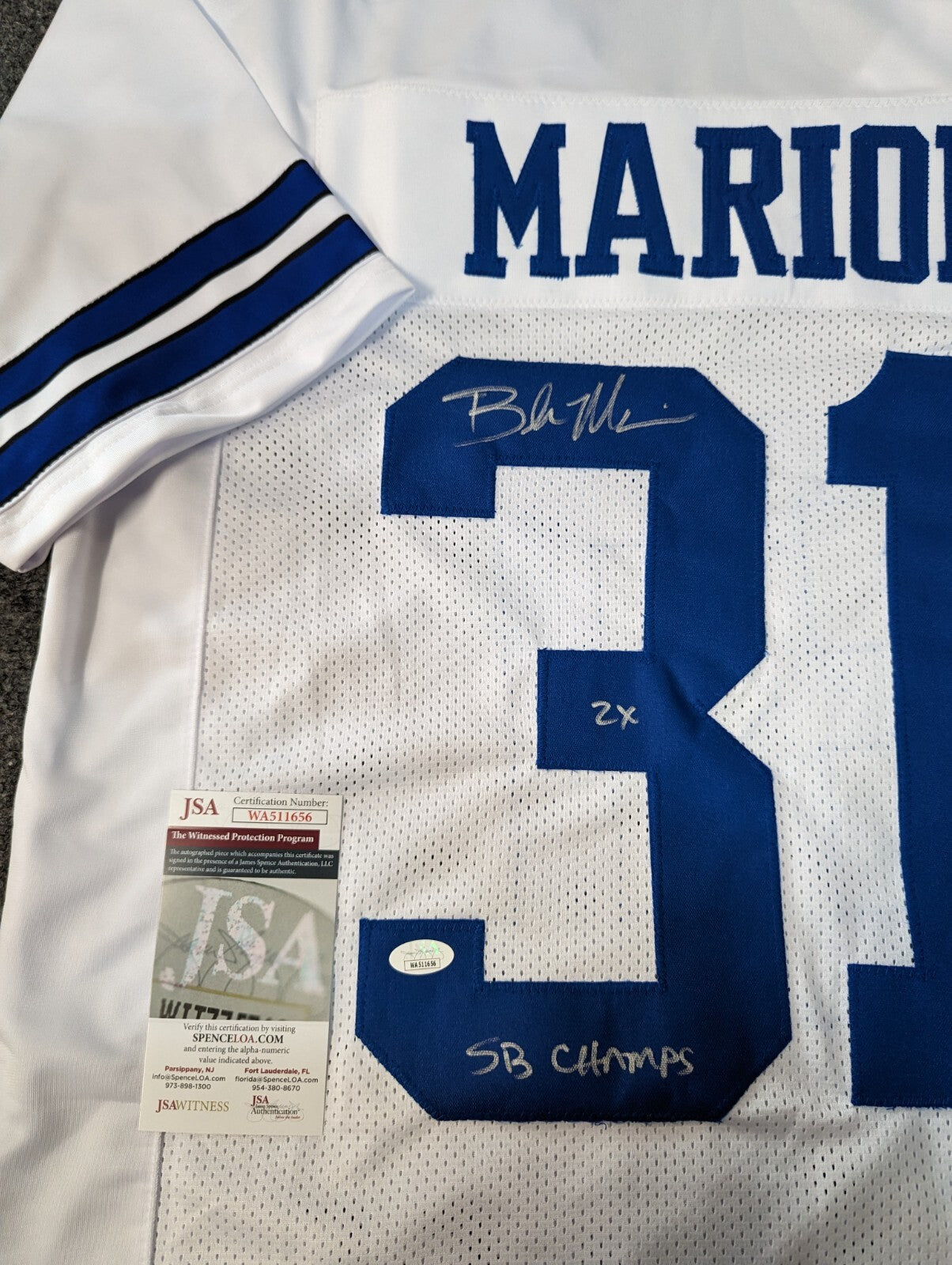 Dallas Cowboys Brock Marion Autographed Signed Jersey Jsa  Coa