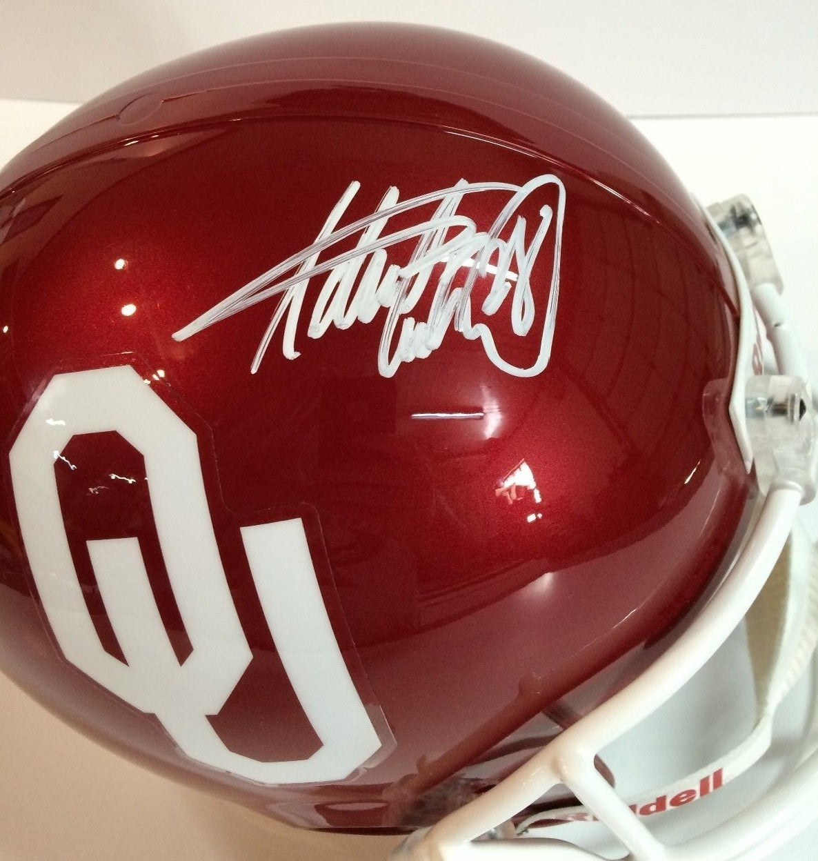 Adrian Peterson Autographed Signed Oklahoma Sooners Full Size Helmet Psa Coa