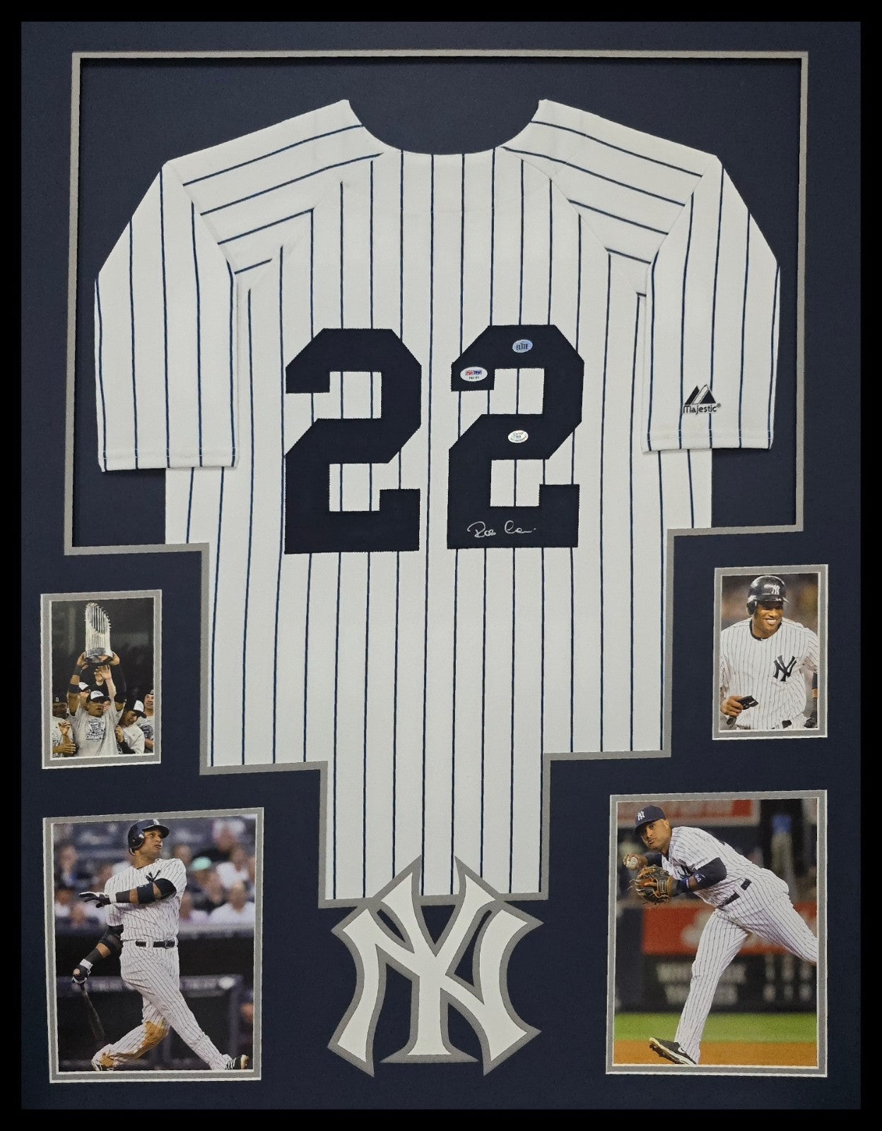 Framed New York Yankees Robinson Cano Autographed Signed Jersey Psa Coa