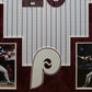 Suede Framed Philadelphia Phillies Mike Schmidt Autographed Jersey Beckett Holo