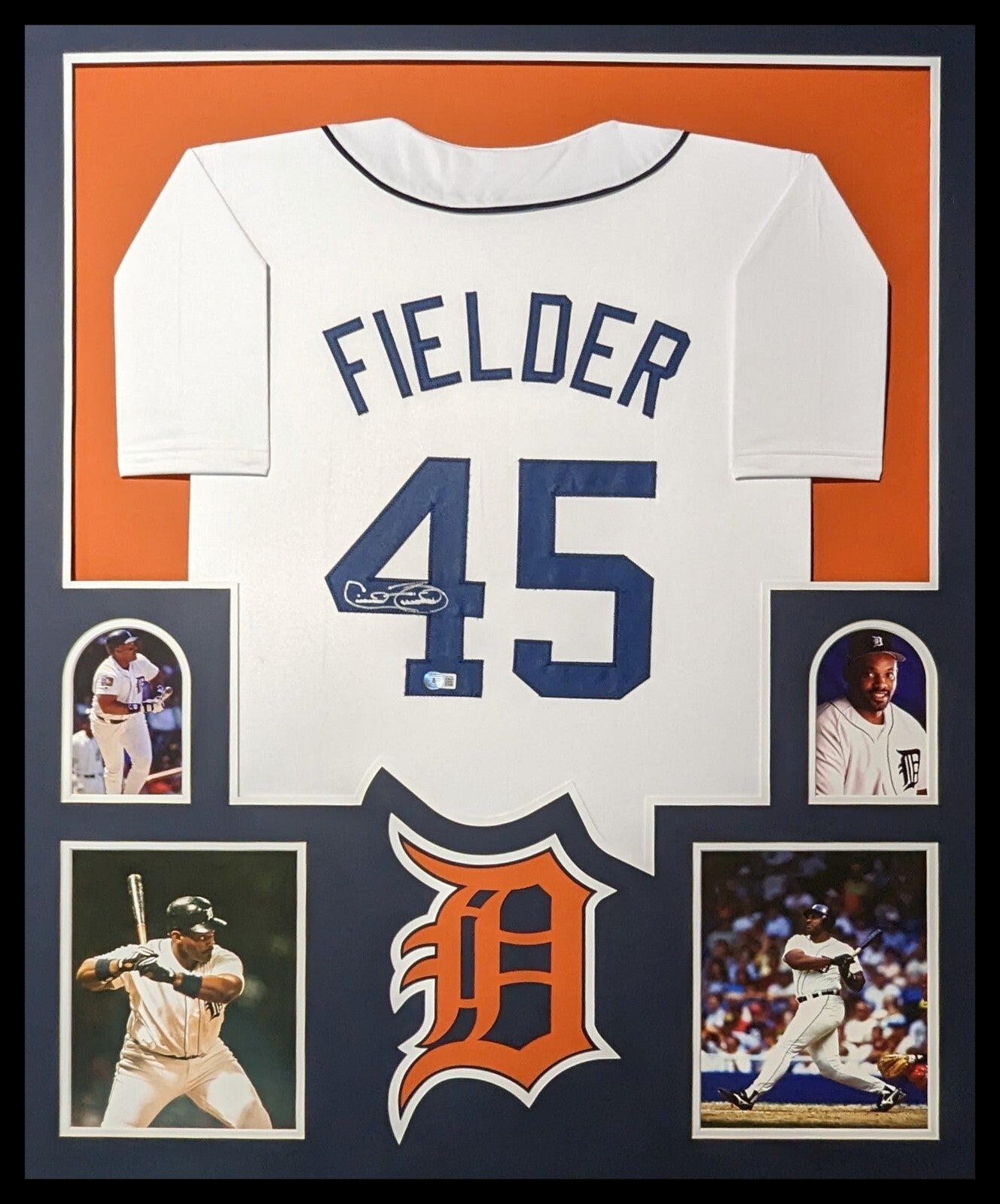 Framed Detroit Tigers Cecil Fielder Autographed Signed Jersey Beckett Holo