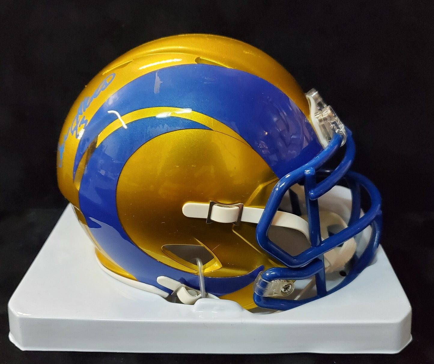 Los Angeles Rams Cam Akers Autographed Flash Mini Helmet Beckett Holo