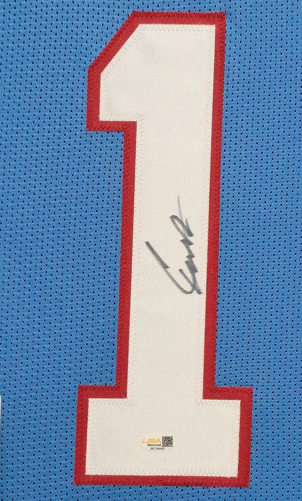 Framed Tennessee Titans Cam Ward Autographed Signed Jersey Jsa Coa