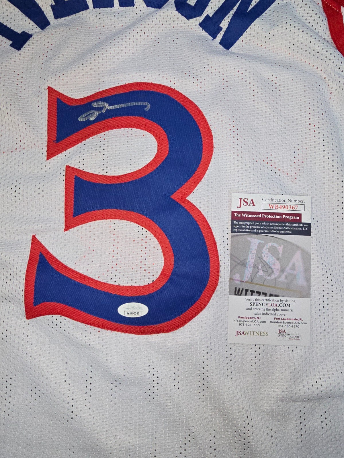Philadelphia 76Ers Allen Iverson Autographed Signed Jersey Jsa Coa