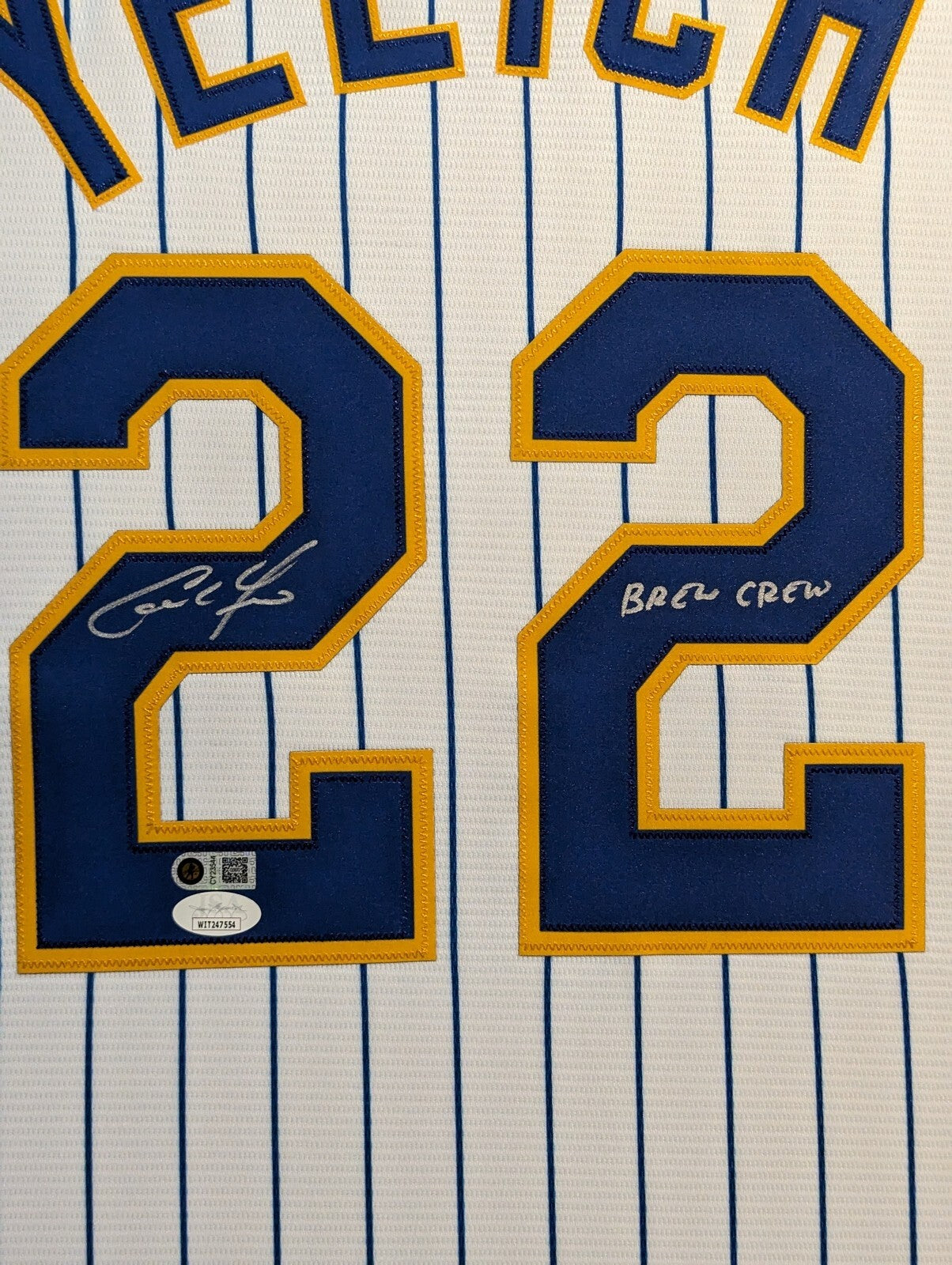 Custom Framed Milwaukee Brewers Christian Yelich Autographed Jersey Jsa Coa