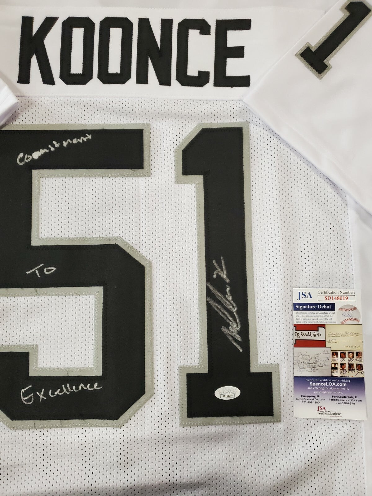 Las Vegas Raiders Malcolm Koonce Autographed Inscribed Jersey Jsa Coa