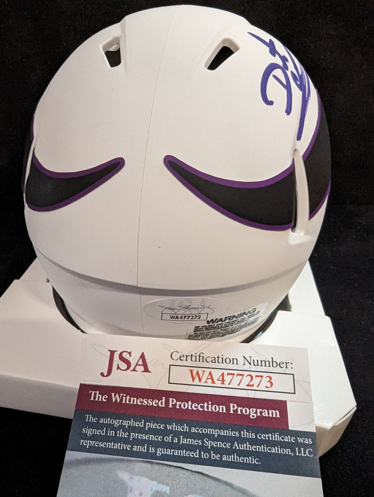 Minnesota Vikings Daunte Culpepper Autographed Signed Lunar Mini Helmet Jsa Coa