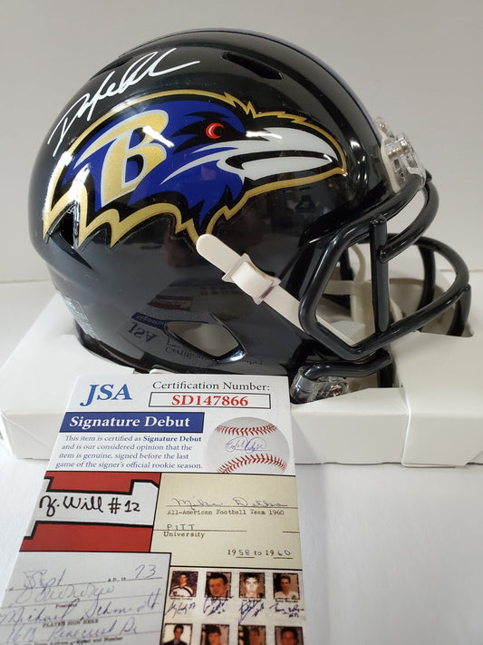 Baltimore Ravens Odafe Jayson Oweh Autographed Speed Mini Helmet Jsa Coa