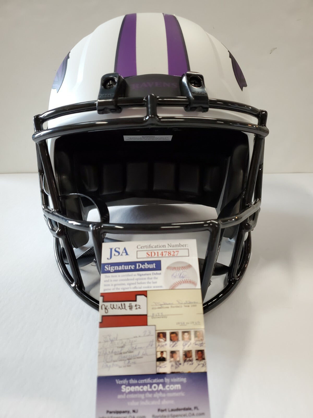 Baltimore Ravens Odafe Oweh Signed Full Size Lunar Replica Helmet Jsa Coa