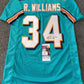 MVP Authentics Miami Dolphins Ricky Williams Autographed Signed Jersey Jsa  Coa 107.10 sports jersey framing , jersey framing