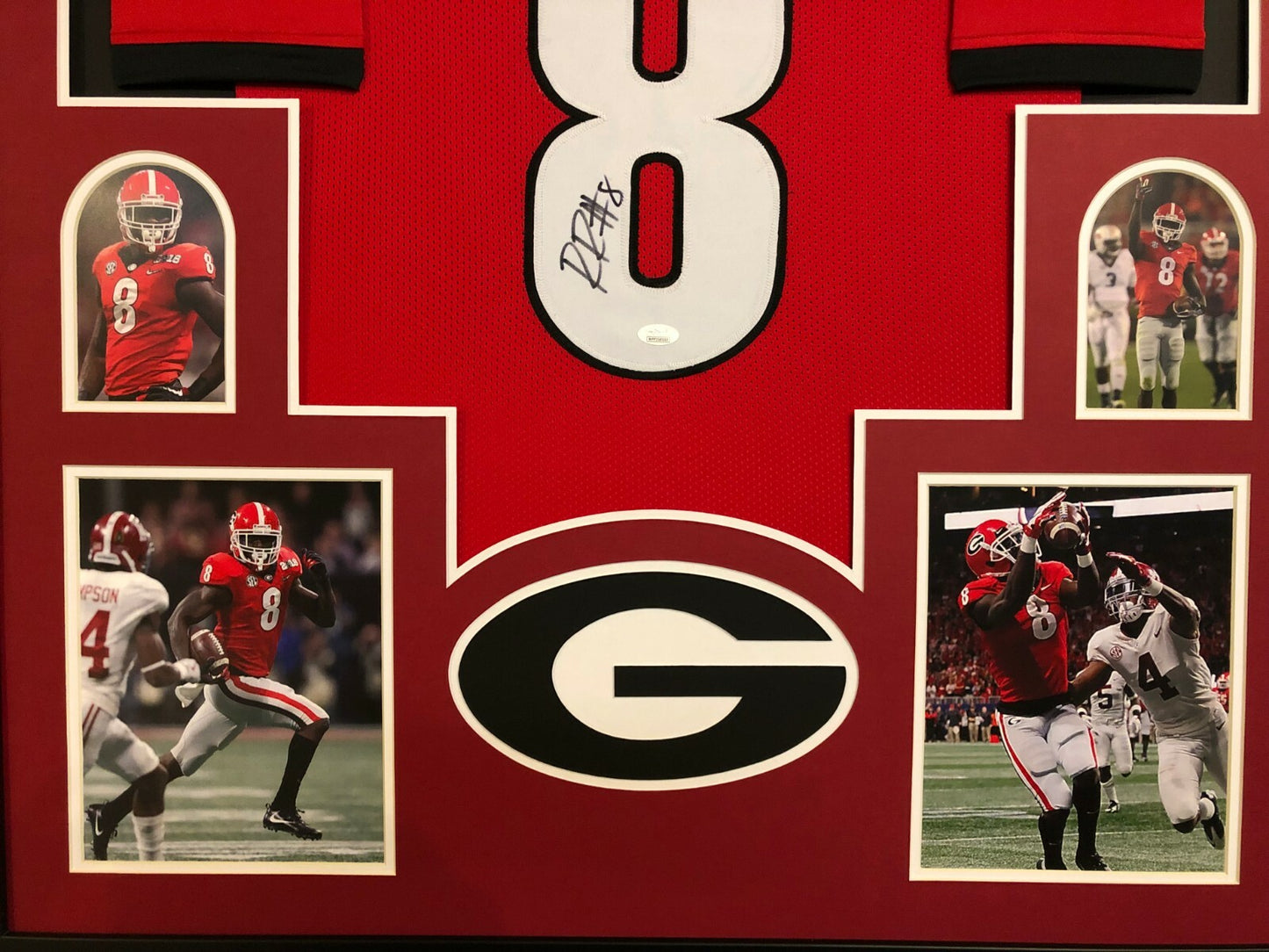 Framed Georgia Bulldogs Riley Ridley Autographed Signed Jersey Jsa Coa