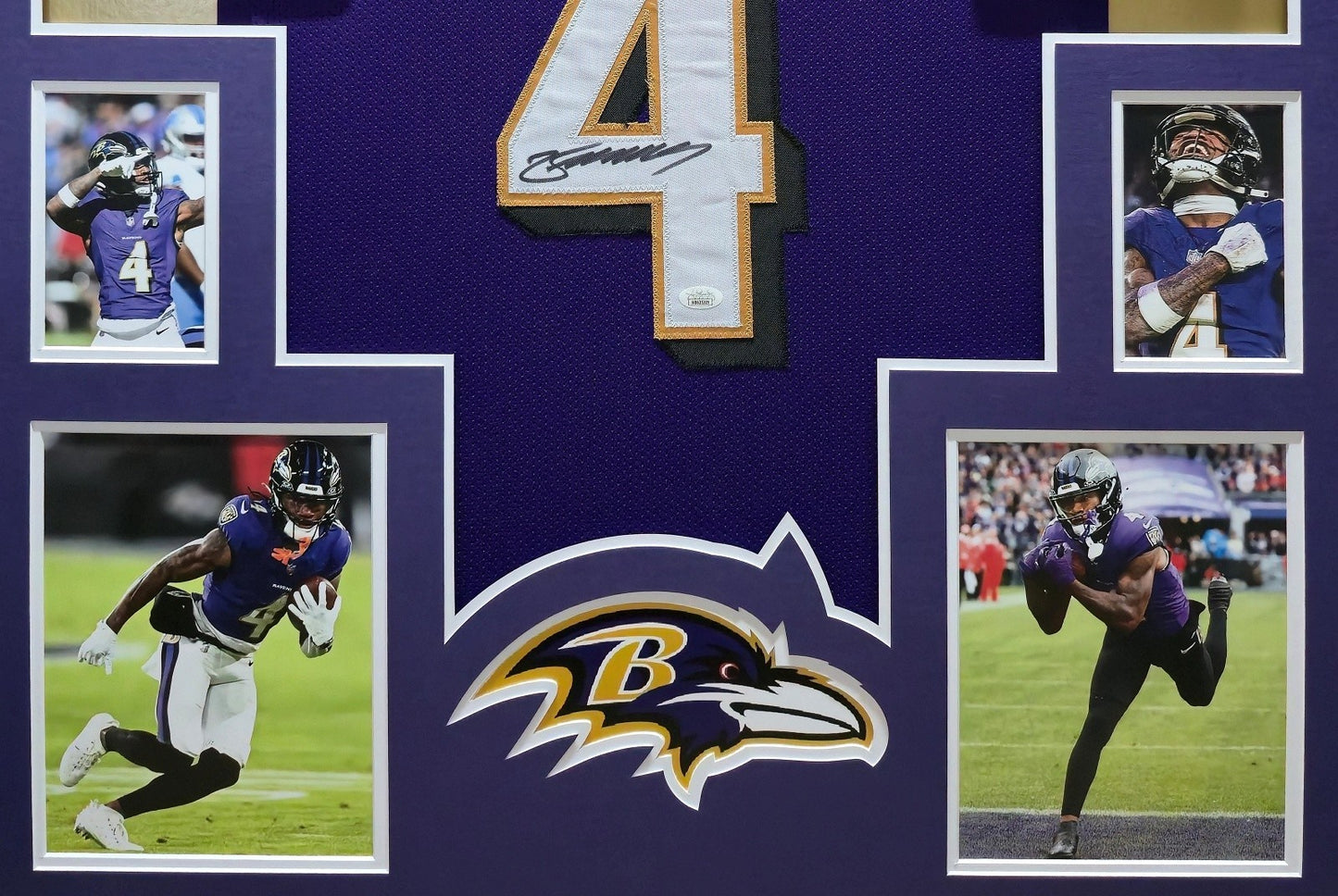 Framed Baltimore Ravens Zay Flowers Autographed Signed Jersey Jsa Coa