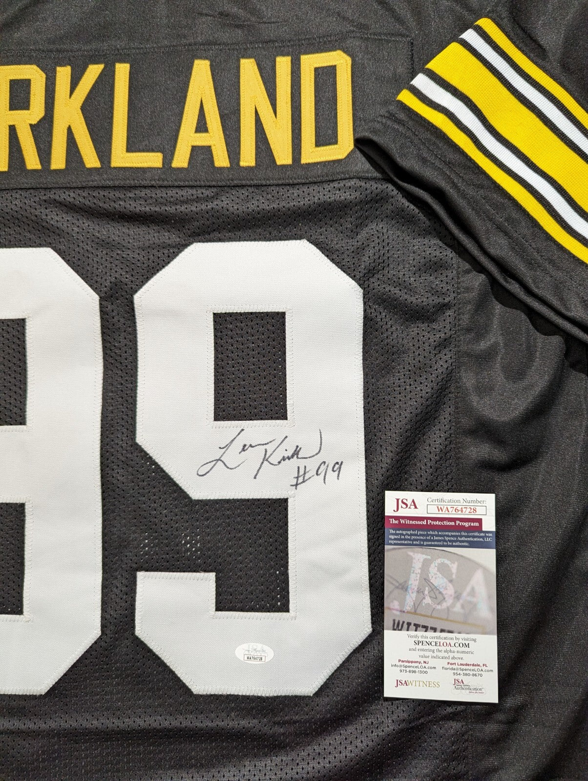Pittsburgh Steelers Levon Kirkland Autographed Signed Jersey Jsa Coa