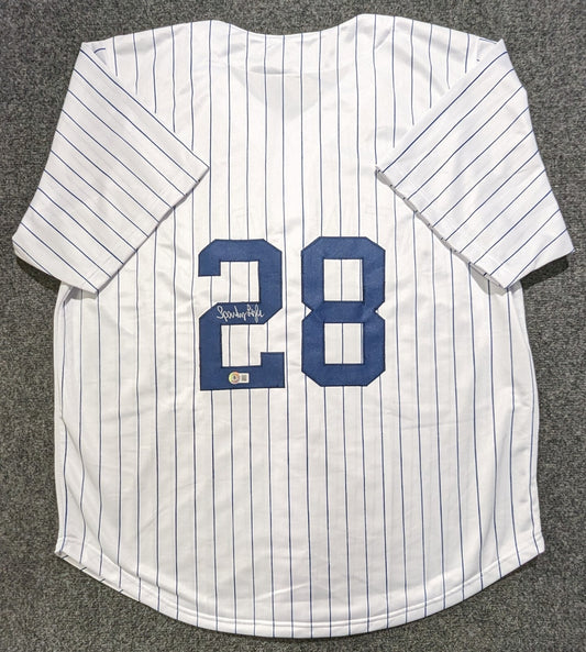 New York Yankees Albert "Sparky" Lyle  Signed Custom Jersey Beckett Holo
