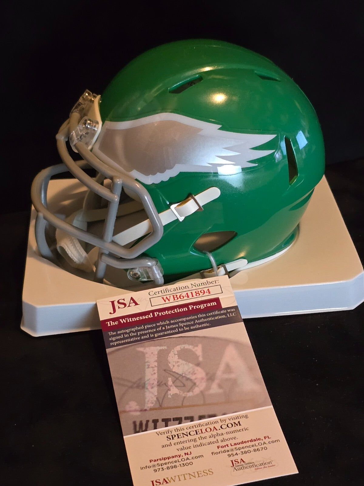 Philadelphia Eagles Nolan Smith Jr Autographed Signed Speed Mini Helmet Jsa Coa